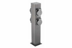 Decor Postul de grădină LARGO-P 36 IP44 AC220-240V 50-60Hz 4*priză Schuko max.3500W post grafit 1208963917