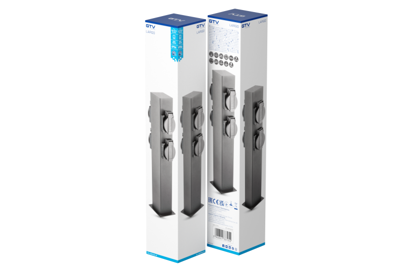 Decor Postul de grădină LARGO-P 36 IP44 AC220-240V 50-60Hz 4*priză Schuko max.3500W post grafit 1208963917