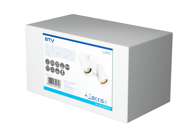 Decor Lustră de tavan LUPO din aluminiu 17.5x5.6x11.5 IP20 2*GU10 max. 50W rotundă albă. 1208963925