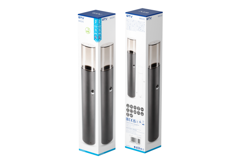 Decor Luminarul de grădină MEDIO-P 50 PIR E27 MAX.15W IP54 AC220-240V 50-60Hz post grafit 1208963940