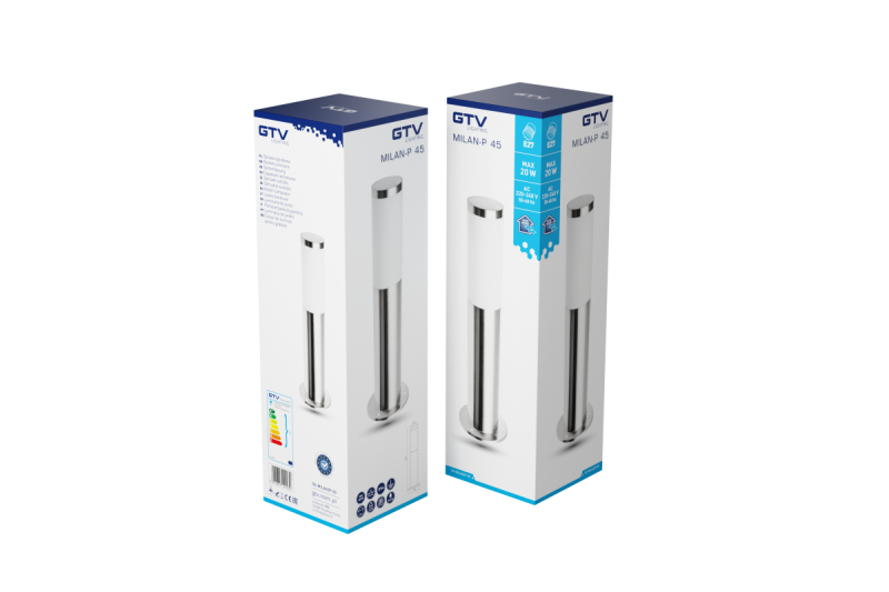 Decor Luminarul de grădină MILAN-P 45 E27 MAX.40W IP44 AC220-240V 50-60Hz stâlp inox. 1208963944