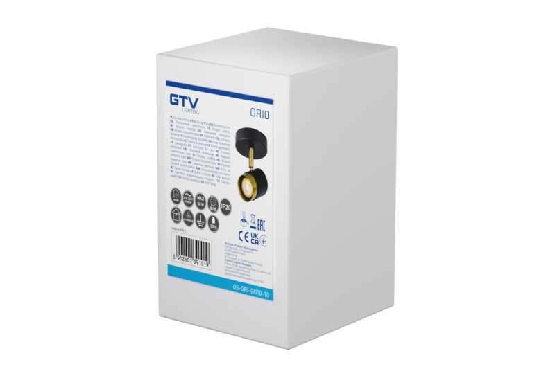 Decor Lustră de tavan ORIO din aluminiu 11.6x5.6x11.5 IP20 1*Gu10 max. 50W rotundă neagră 1208963969