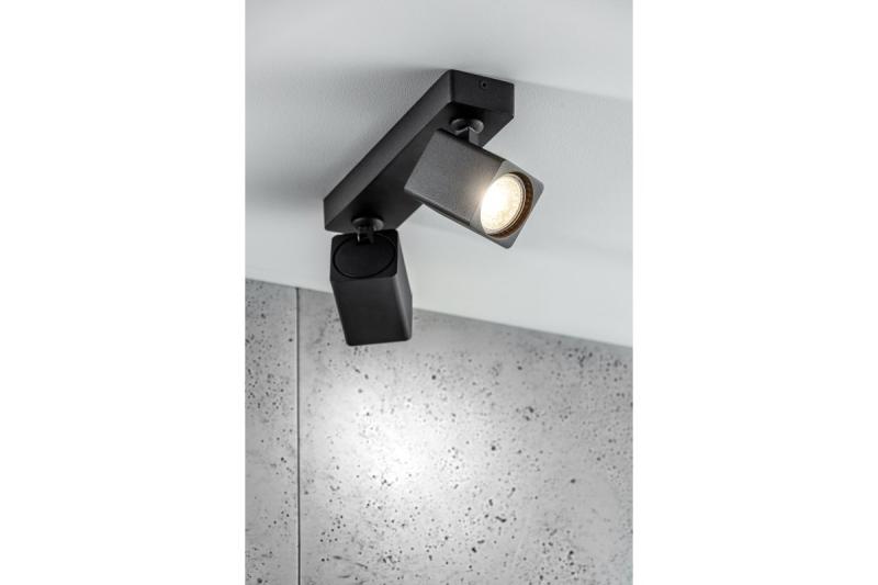 Decor Lustră de tavan RENO din aluminiu IP20 max. 20W*2 pătrată dublă, neagră. 1208963980