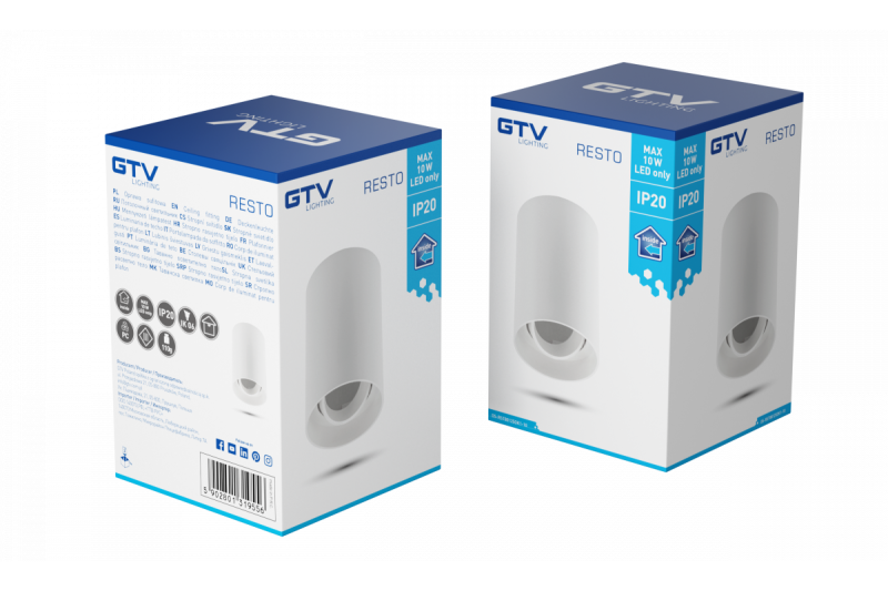 Decor Lustră de tavan RESTO PC φ80x125mm IP20 max 20W alb rotund 1208963986