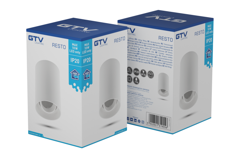 Decor Lustră de tavan RESTO PC φ80x125mm IP20 max 20W alb rotund 1208963986