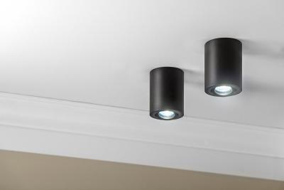 Decor Suprafață montată pe perete, lampă SENSA din aluminiu 85x115 IP20, maxim 50W, carcasă rotundă neagră. 1208964004