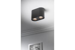 Decor Lustră de tavan SENSO DUO din aluminiu 83x165x110 IP20 max 50W rotundă, neagră. 1208964011