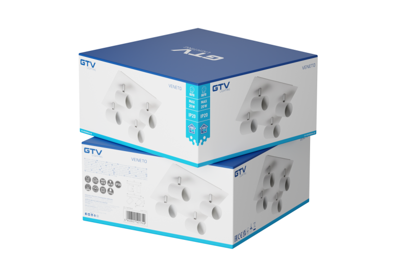 Decor Lustră de tavan VENETO IP20 max. 20W 4 x GU10 rotund/pătrat alb 1208964045