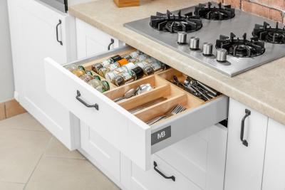 Decor Cutle Tăvi pentru tacâmuri Reglabil Inserție pentru dulapuri de 400-600mm Culoare Fag 1208966289
