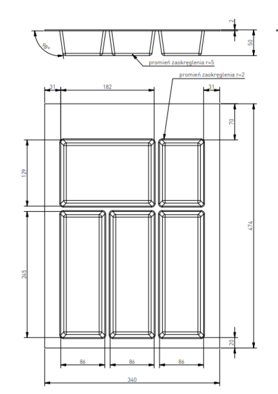 Decor Cutle Tăviță pentru tacâmuri Inserție pentru sertarul de bucătărie 400 Antracit 1208966374