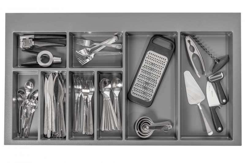 Decor Cutle Tavă pentru Tacâmuri Insert pentru Sertarul de Bucătărie 900 Antracit 1208966382