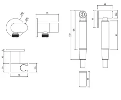 Waterevolution Flow Bidet set de duș manual PVD aur ușor T1626WGE