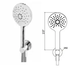 Evolutia apei Flux set complet de dus manual rotund, cu conexiune la perete, alb mat - 3 trepte - T1621RBR