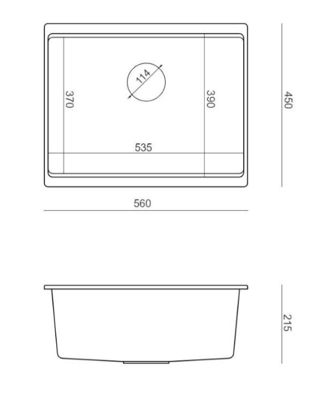 Quadri Newport II granit alb chiuvetă sub blat albă 560x450 mm 1208966922