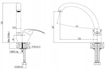 Quadri Set de robinete de bucătărie alb cu dispenser pentru săpun incorporat și insert reglabil alb 1208966928