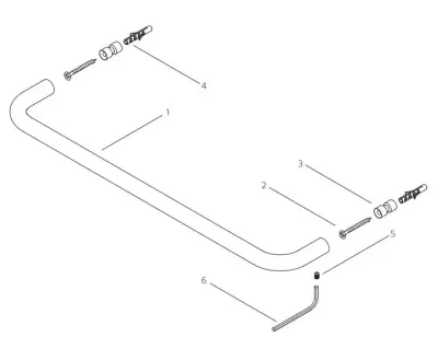 Suport pentru prosoape Waterevolution Flow 60cm Alamă A112LE