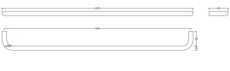 Suport pentru prosoape Waterevolution Flow 60cm Alamă A112LE