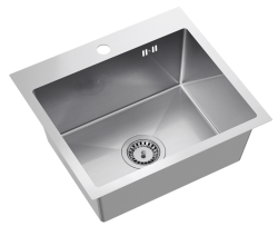 Quadri Dixton 50 chiuvetă din inox 500x450 mm cu orificiu pentru robinet montaj 1208967081