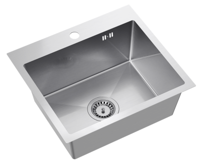 Quadri Dixton 50 chiuvetă din inox 500x450 mm cu orificiu pentru robinet montaj 1208967081