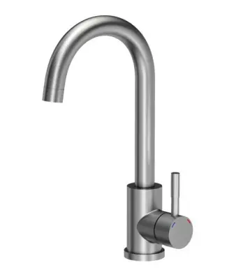 Quadri Dixton 40 set cu chiuvetă din inox 400x450 mm cu gaură pentru robinet și baterie de bucătărie Quadri Coventry din inox