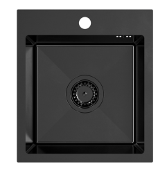 Quadri Dixton 40 set met zwarte rvs spoelbak met nano pvd 400x450 mm met kraangat opbouw en Quadri Bristol keukenkraan

Set Quadri Dixton 40 cu chiuvetă neagră din inox cu nano PVD 400x450 mm