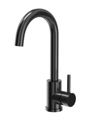 Quadri Dixton 50 Set cu chiuvetă din oțel inoxidabil negru Nano PVD 500x450 mm cu orificiu pentru robinet și baterie de bucătărie neagră Coventry