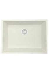 GraniteMy Universele granieten witte spoelbak 55x40 cm wit opbouw onderbouw en vlakbouw met witte plug 1208967153