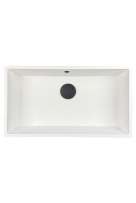 GraniteMy Universal chiuvetă mare din granit alb 74x40 cm alb montare pe blat, sub blat și la nivel cu blatul cu dop negru 1208967161.