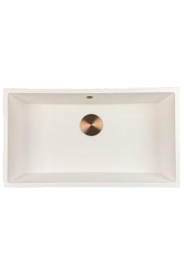 GraniteMy Chiuvetă mare albă din granit universală 74x40 cm albă montare superioară, inferioară și la nivel cu dop de cupru 1208967162