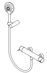 Waterevolution Flow thermostaatkraan voor douche met ronde doucheset chroom T140TNR01