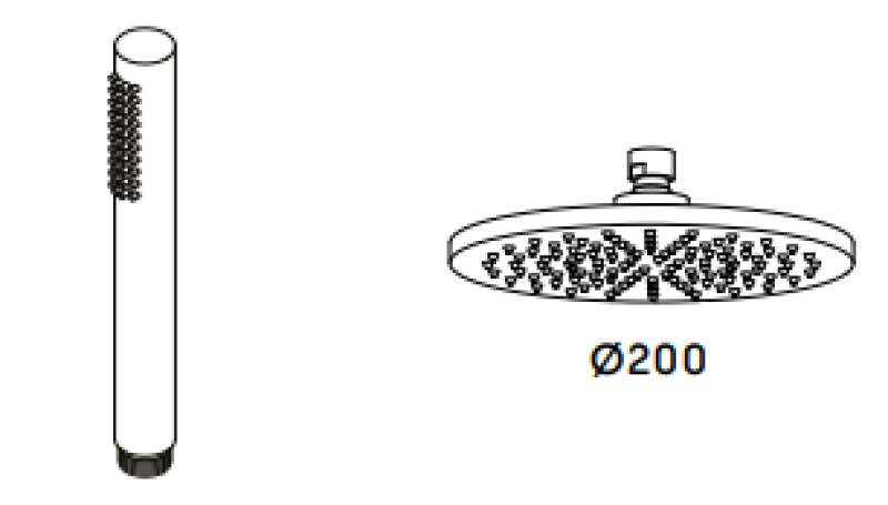 Waterevolution Flow combinare de duș cu duș cu efect de ploaie mat alb T141NBR
