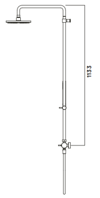 Waterevolution Flow combinație de duș cu duș de ploaie din alamă natur T141NLE