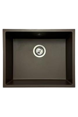 GraniteMy Universele granieten café gootsteen 50x40 cm opbouw, onderbouw en vlakbouw met roestvrijstalen plug 1208967227