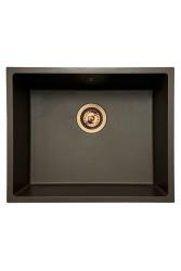 GraniteMy Universele granieten café spoelbak 50x40 cm opbouw, onderbouw en vlakbouw met koperen plug 1208967229