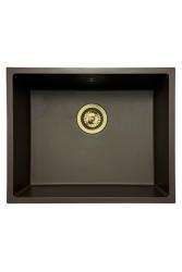 GraniteMy Universele granieten café spoelbak 50x40 cm opbouw, onderbouw en vlakbouw met afvoerplug 1208967230