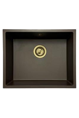 GraniteMy Universele granieten café spoelbak 50x40 cm opbouw, onderbouw en vlakbouw met afvoerplug 1208967230