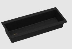 GraniteMy Trog chiuvetă mare de granit negru 116x50 cm negru montaj pe blat cu suport pentru baterie și ventil auriu 1208967239