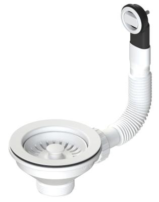 Set de scurgere pentru chiuvetă Granitemy, alb mat, inclusiv preaplin rotund 1208967257
