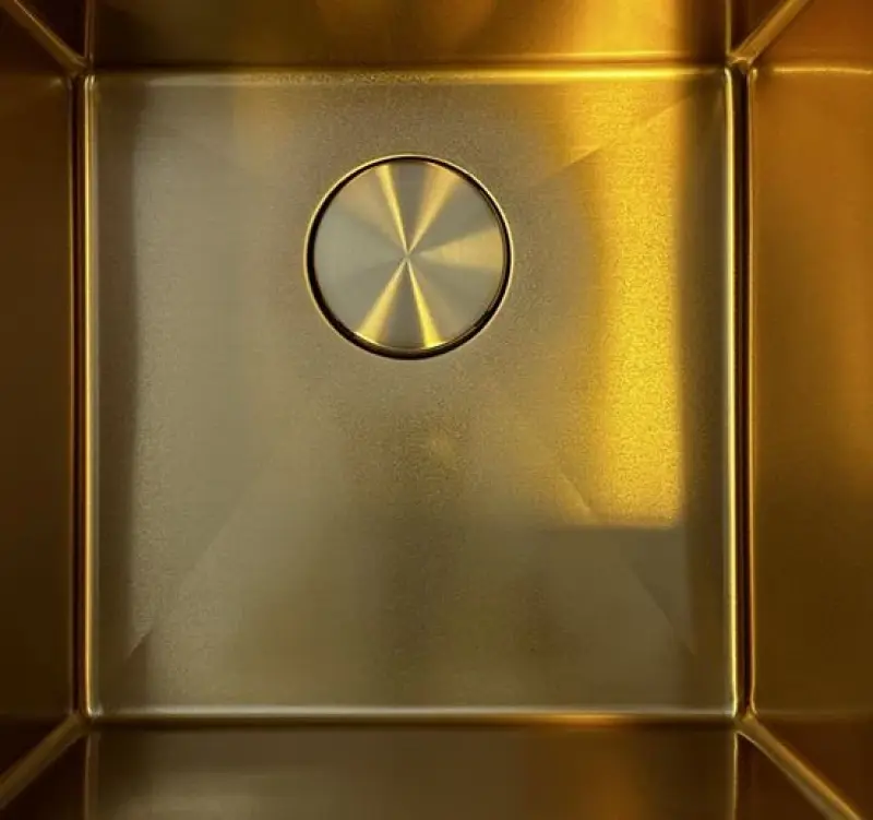 Granitemy Universele afvoerbedekking voor spoelbak, korfplugkapje goud rond geslepen deksel voor afvoerputje 1208967263