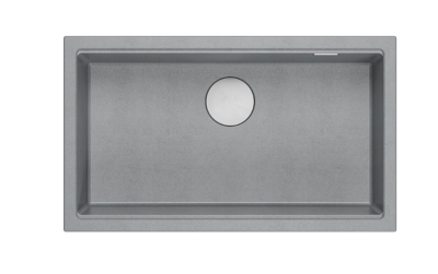 Quadri Newport II chiuvetă mare și adâncă din granit de montare și submontare gri 76x45cm cu dop din oțel inoxidabil 1208967272