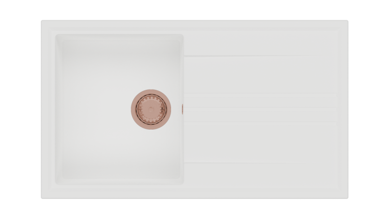 GraniteMy Vesi construcție de granit cu chiuveta albă 86x50cm reversibilă cu scurgere și dop de cupru 1208967294