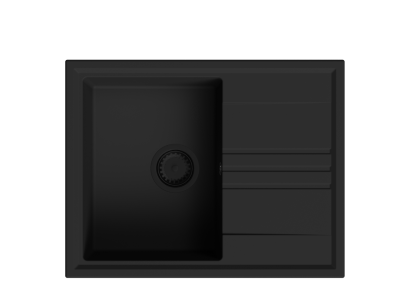 GraniteMy Vesi chiuvetă de suprafață din granit negru 64x50cm cu scurgere reversibilă cu dop negru 1208967295