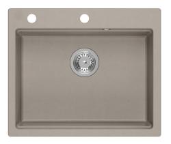 Quadri Durham taupe granit chiuvetă de suprafață 595x500 cu dozator de săpun, tocător și covoraș rulant 1208967376