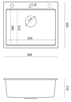 Chiuveta Quadri Durham de culoare maro deschis din granit, cu montare de suprafață 595x500, cu dozator de săpun, tocător, chiuvetă auxiliară și covoraș rulant 1208967376