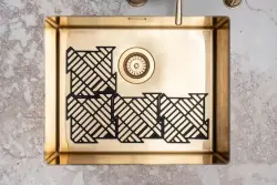 Magisso Happy Sink puzzel zwarte bodembeschermer, set van 4 stuks voor gootsteen, zwart, 32,5 x 32,5 cm, 1208967385
