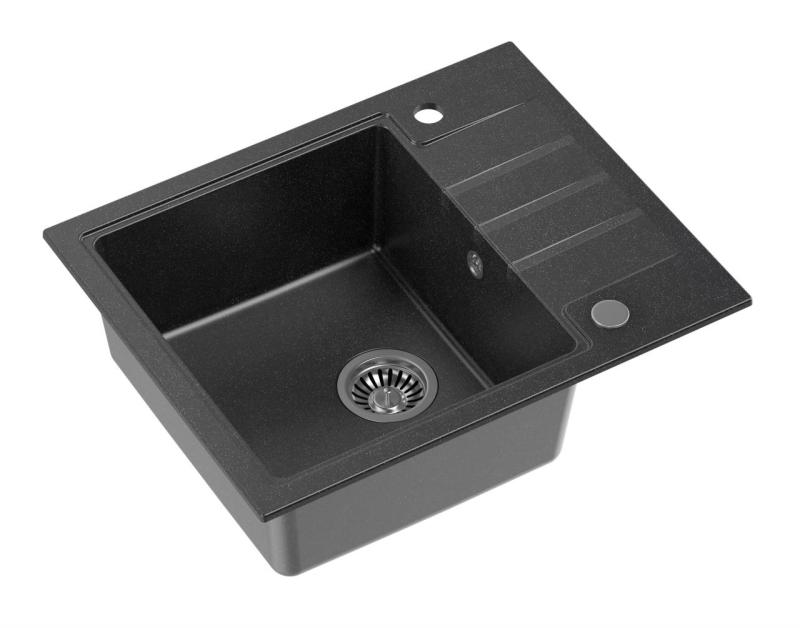 Quadri Cardigan antracit chiuvetă de bucătărie din granit cu scurgător reversibil 62x50cm 1208967391