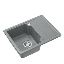 Quadri Kendal chiuvetă din granit gri 58x44cm cu scurgător 1208967404