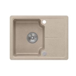 Quadri Kendal beige nisip granit chiuvetă de bucătărie 58x44cm cu scurgător 1208967405