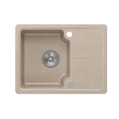 Quadri Kendal beige nisip granit chiuvetă de bucătărie 58x44cm cu scurgător 1208967405