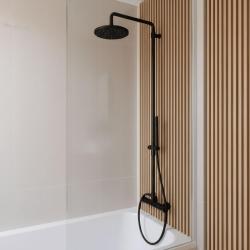 Waterevolution Flow combinatie de duș cu duș de ploaie negru mat 200mm T141NRPR